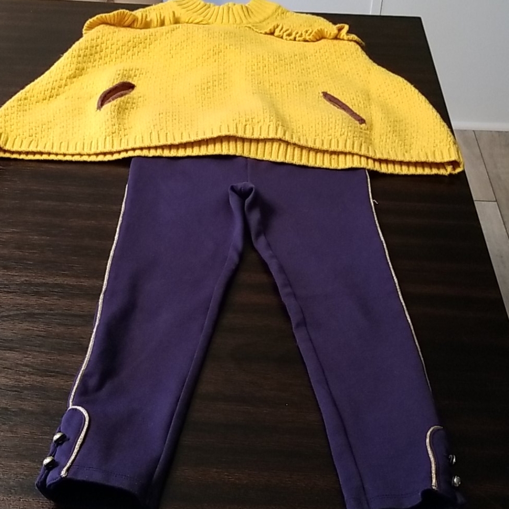 Janie and Jack Outfit 5T Navy Blue & Gold
